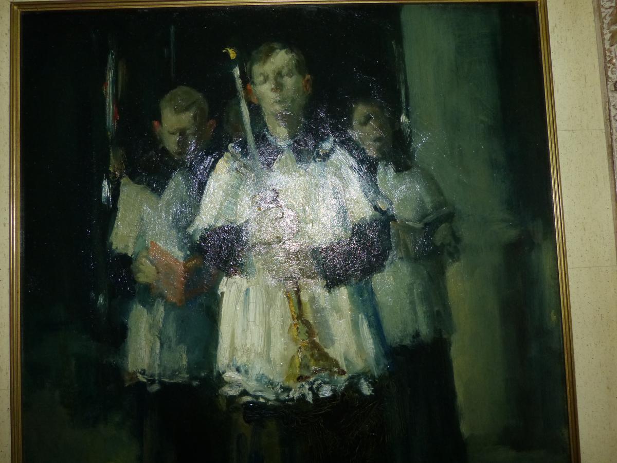 Martin Bollé, Oil On Isorel "children Of Heart"-photo-1