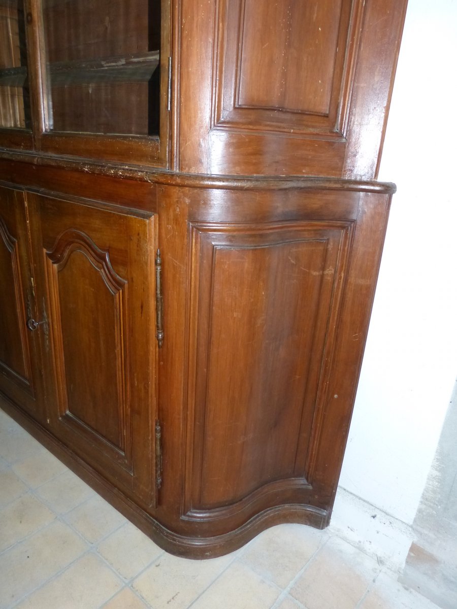 Large Woodwork Library 8 Doors Fruit Wood 19th-photo-3