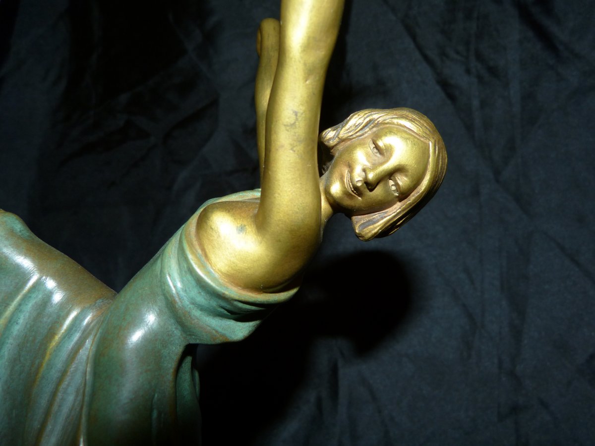 Samuel Lipchytz, Bronze Dancer Art Deco, 39 Cm-photo-1