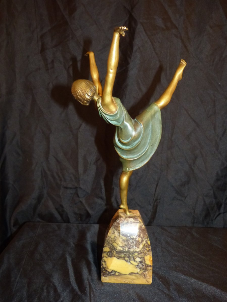 Samuel Lipchytz, Bronze Dancer Art Deco, 39 Cm-photo-4