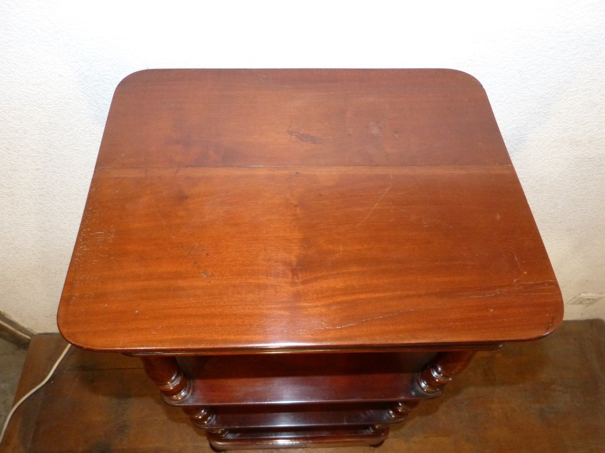 19th Mahogany Serving Shelf On Wheels-photo-2