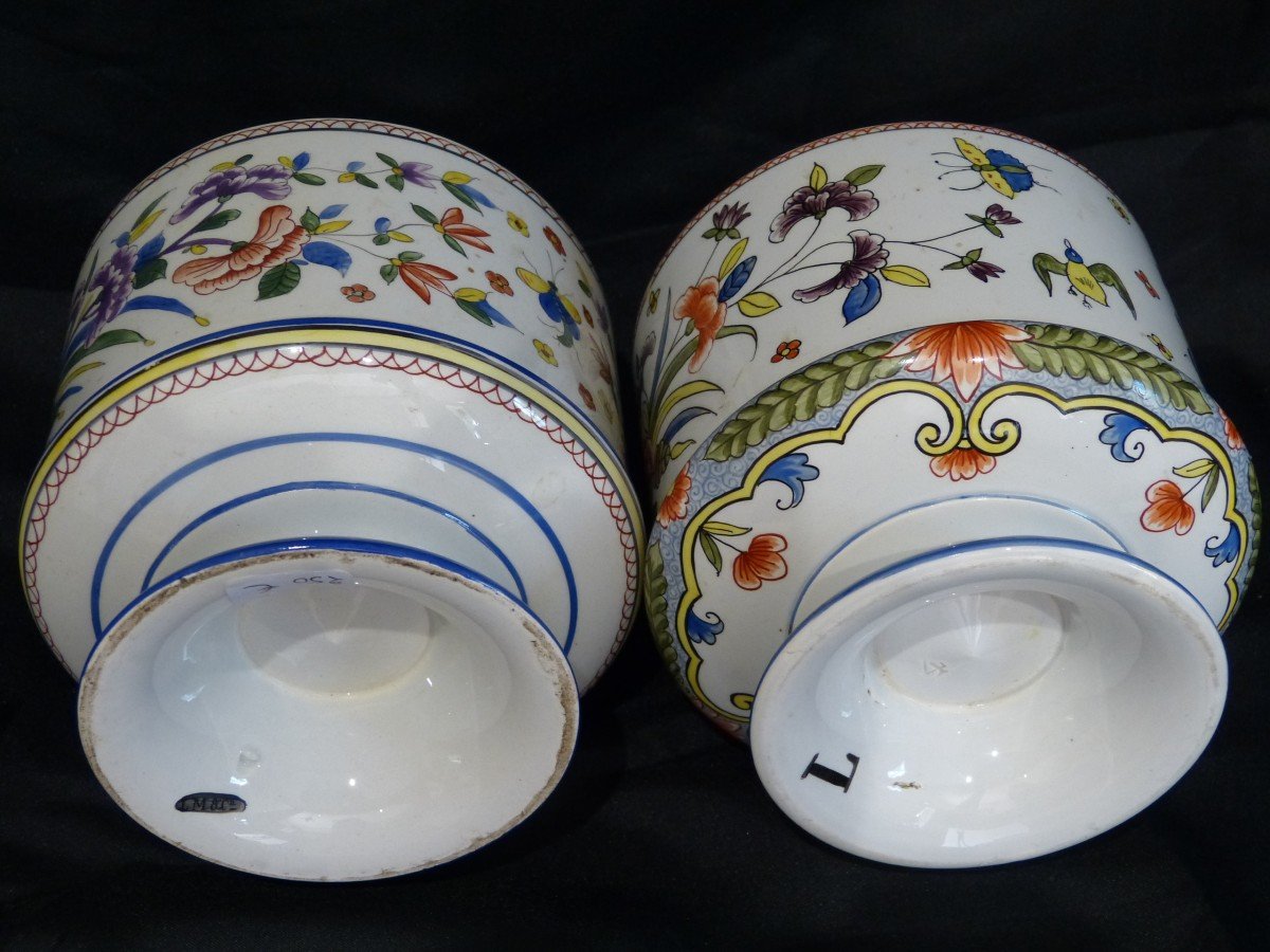 Small Planters In Fine Faience Decor Cornucopia-photo-3