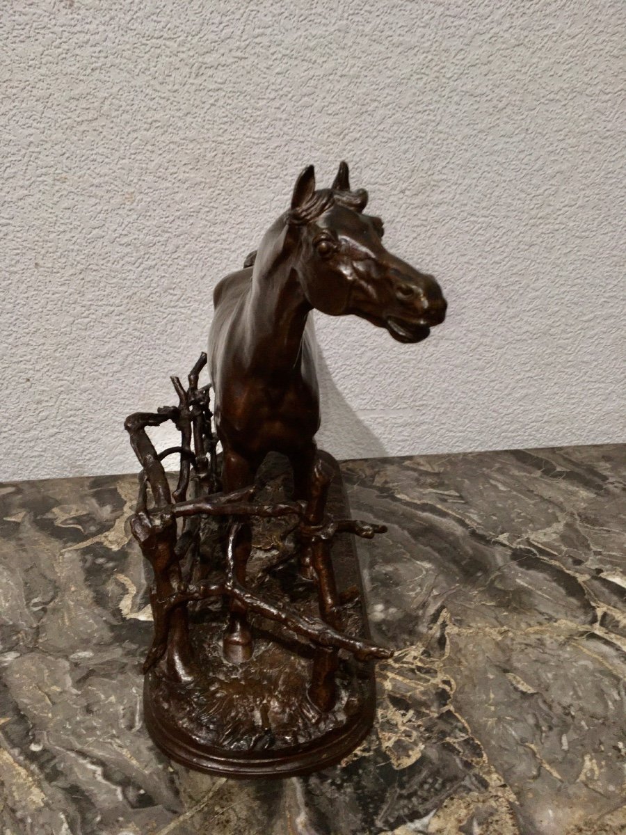 Pj Mène Bronze Cheval à La Barrière 19ème-photo-4