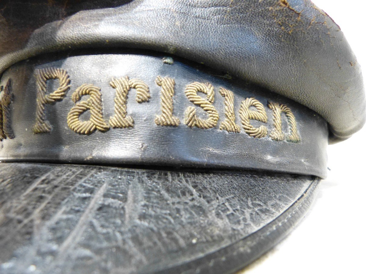 Véritable Casquette Cuir Vendeur  Journal Le Petit Parisien Début XXème-photo-7