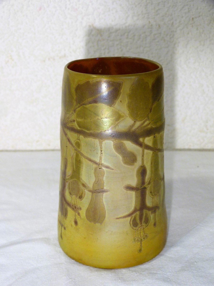 Amédée De Caranza Art Nouveau Vase Enamelled With Metallic Oxides-photo-1