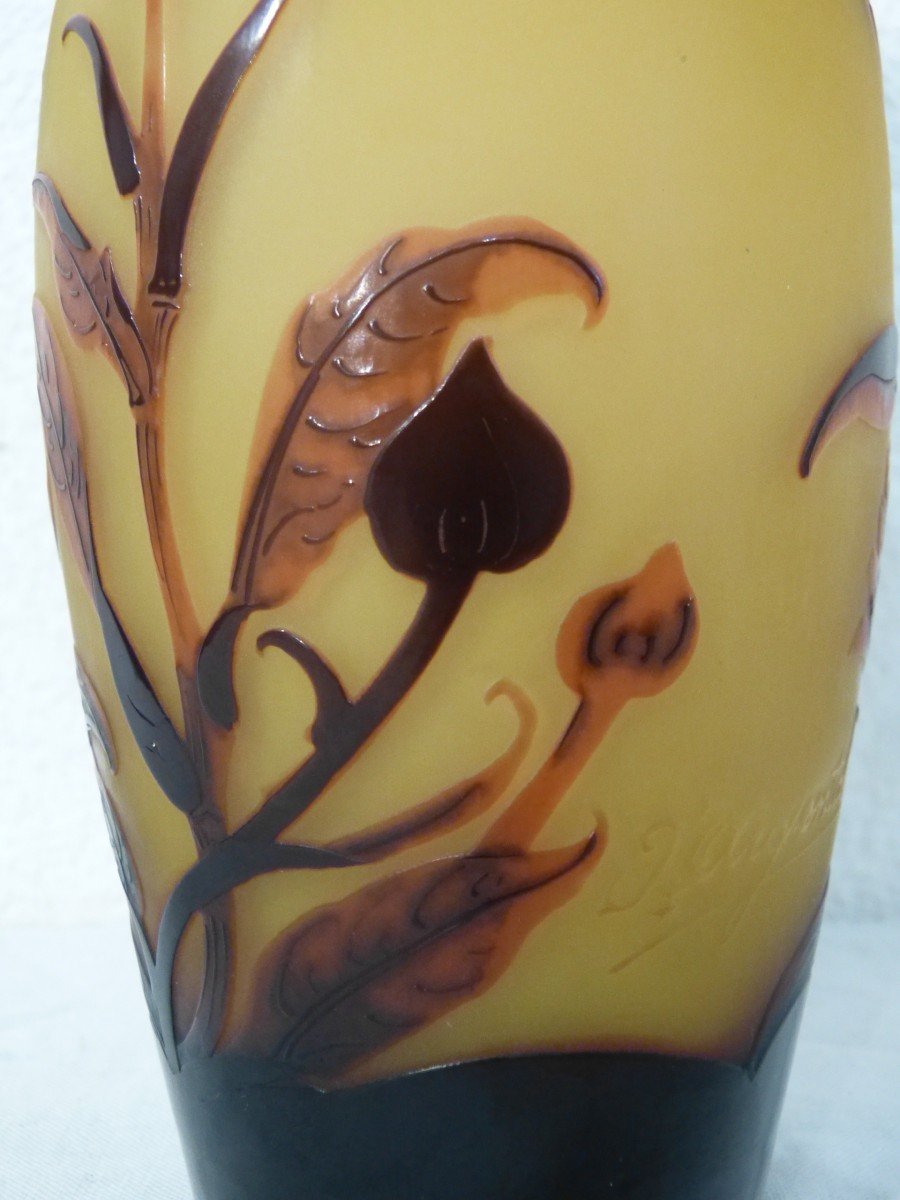 d'Argental, Art Nouveau Vase With Dahlias-photo-3