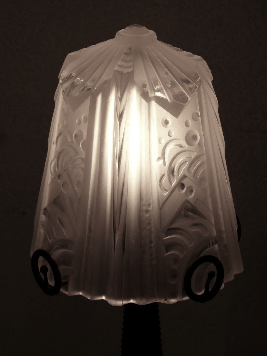 Müller Frs Luneville Art Deco Mushroom Lamp-photo-4