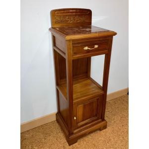 Small Art Nouveau Serving Cabinet In Walnut Gauthier Poinsignon