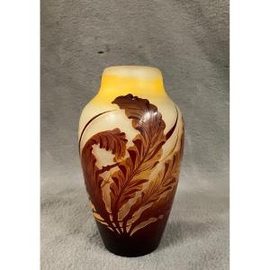 émile Gallé Art Nouveau Vase With Seaweed 16.5 Cm