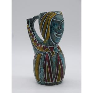 Anthropomorphic Accolay Ceramic Pitcher