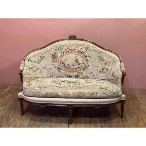 Louis XVI Sofa Aubusson Tapestry 18th Century