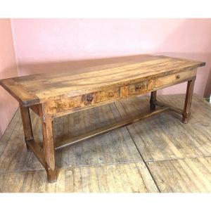 Large Antique Walnut Farmhouse Table 224 Cm 