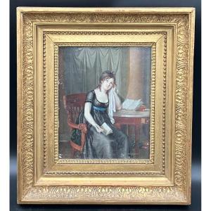 Young Girl With A Letter Portrait Empire Period 