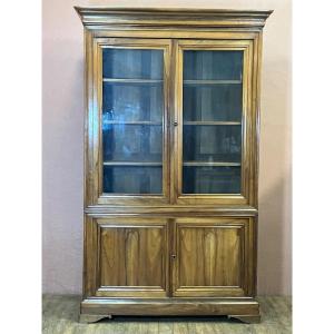 Louis Philippe Walnut Library Display Case 19th Century 