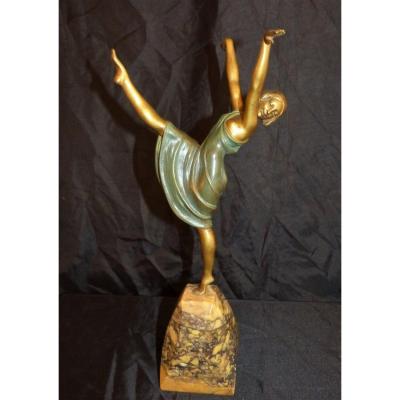 Samuel Lipchytz , Danseuse En Bronze Art Déco , 39 cm