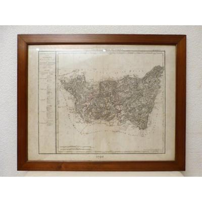 Carte Des Vosges Légendée 18ème Datée 1790