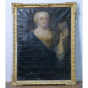 Female Portrait 18th Melle De Jouy Golden Frame