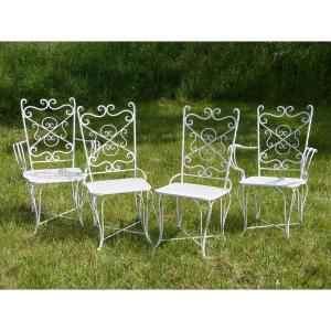 Garden Furniture In Iron 2 Armchairs 2 Chairs Years 50