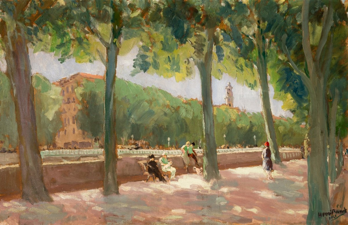 Henri Franck (1877-1957). Sur les quais du Paillon, Nice