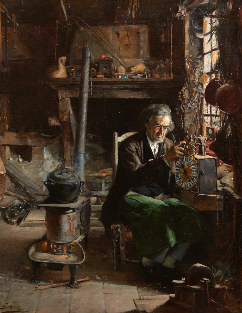 Jacques Gay (1851-1925). The Watch Repairer’s Workshop