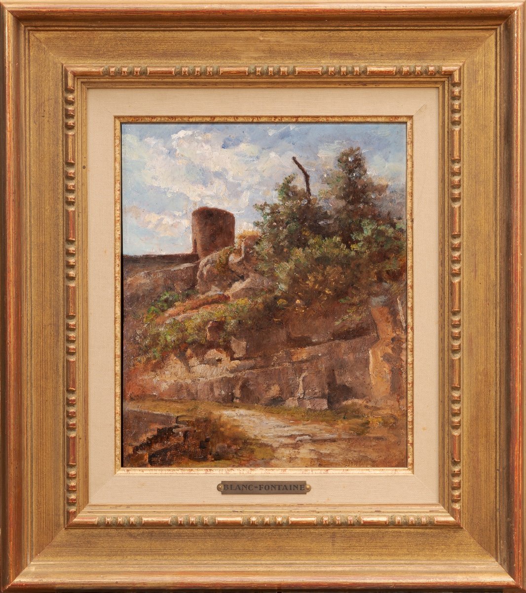 Henri Blanc-fontaine (1819-1897). Landscape At Crémieu (isère). The Great Walls-photo-2