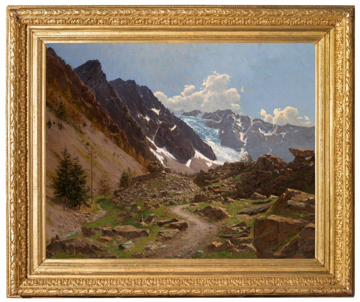 Édouard Brun (1860-1935). Le glacier du Casset, sentier d'Arsine (Hautes-Alpes)-photo-2