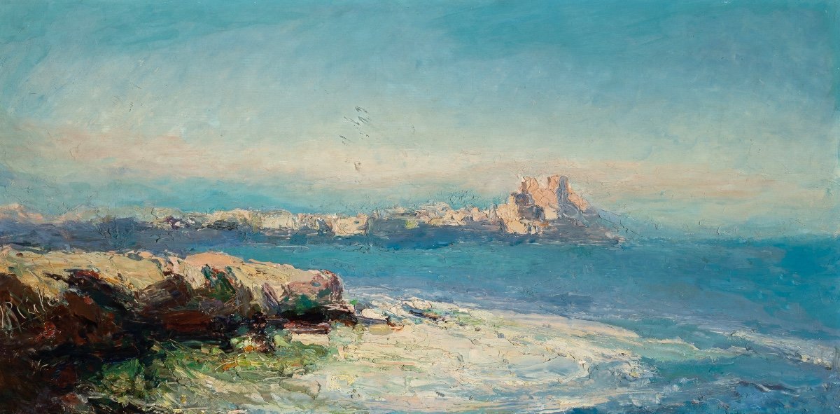 Pierre Calès (1870-1961).  Côtes Rocheuses. Antibes