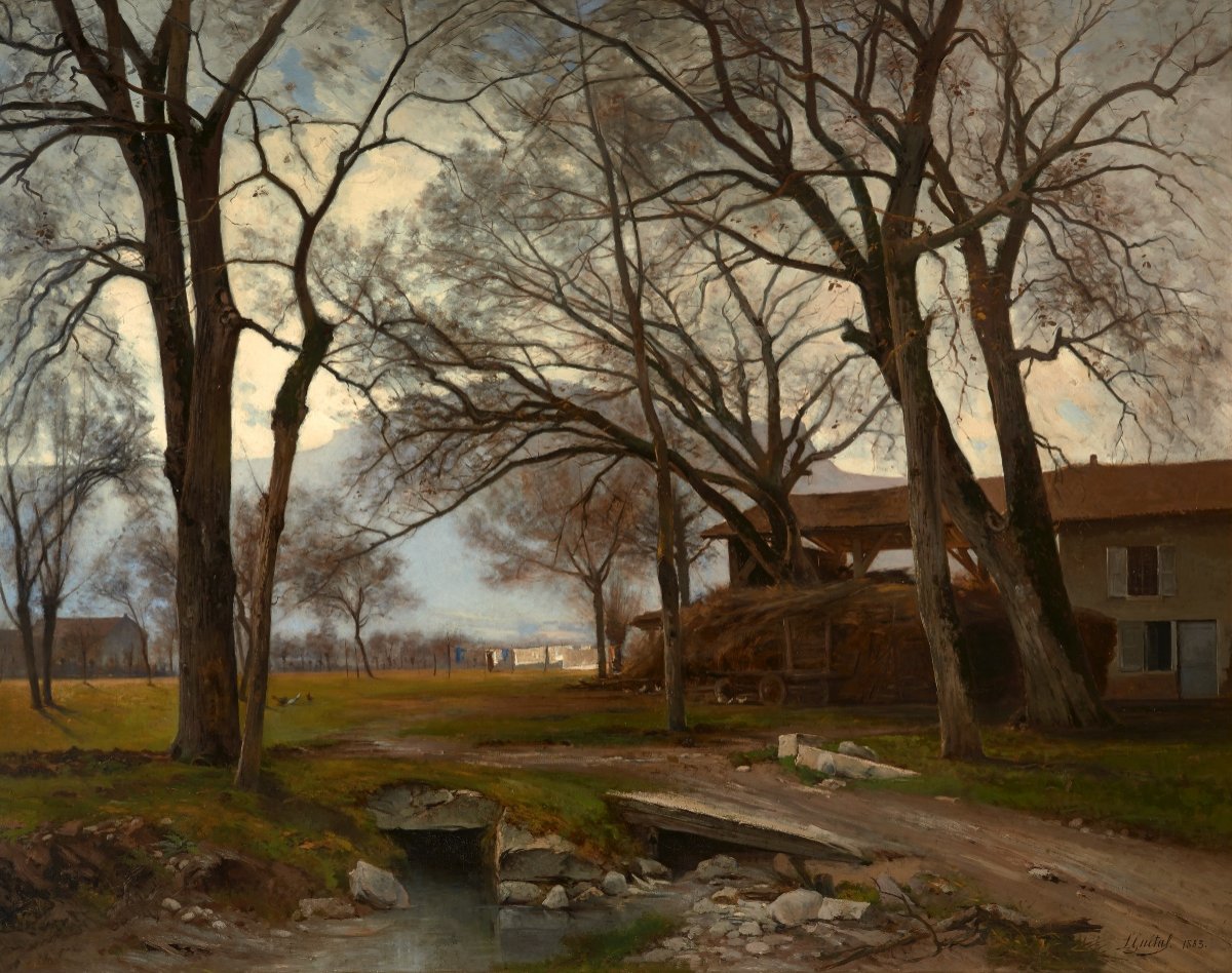 Laurent Guétal (1841-1892). The Rondeau Farm, Near Grenoble, Isère