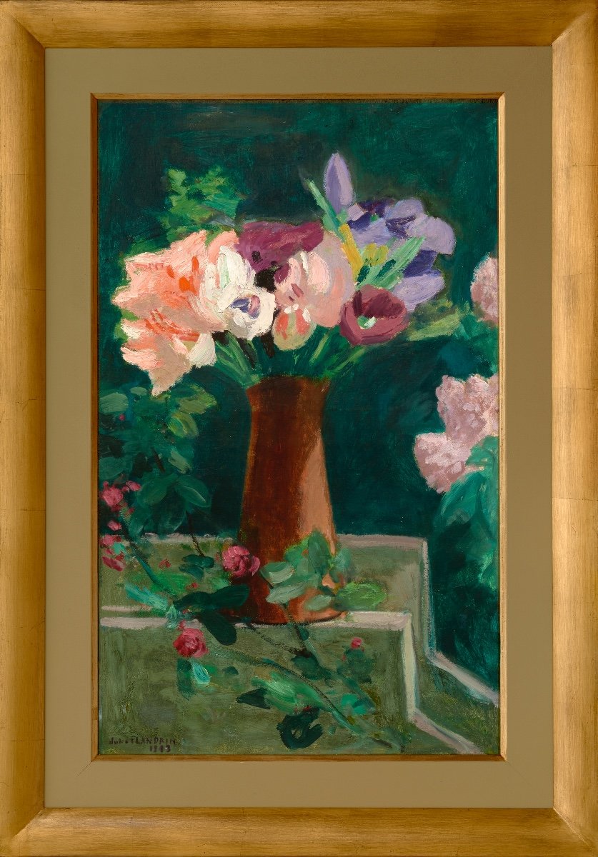 Jules Flandrin (1871-1947). Fleurs du jardin-photo-2