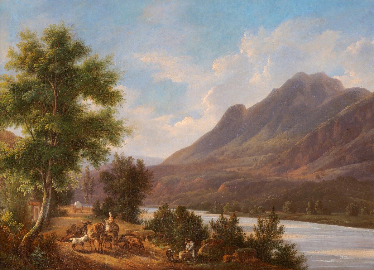 Antoine Guyot (1777-1845). View Of The Banks Of The Isère Taken At Sassenage