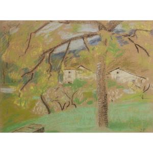 Jules Flandrin (1871-1947). Corenc, View Of The Flandrin Family Property