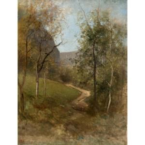 Jean-Alexis Achard (1807-1884). Le sentier des Cuves à Sassenage, effet d'automne. 1873