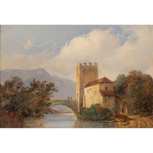 Jean-alexis Achard (1807-1884). Bridge Over The Rhône In Sault