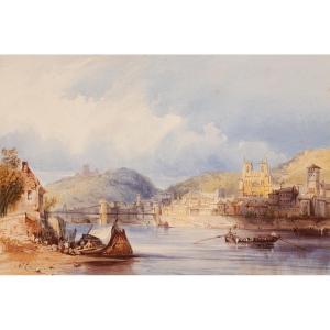 Nathalie De Chastellux-duras (1824-1848). Vienna (isère). View From The Right Bank Of The Rhône