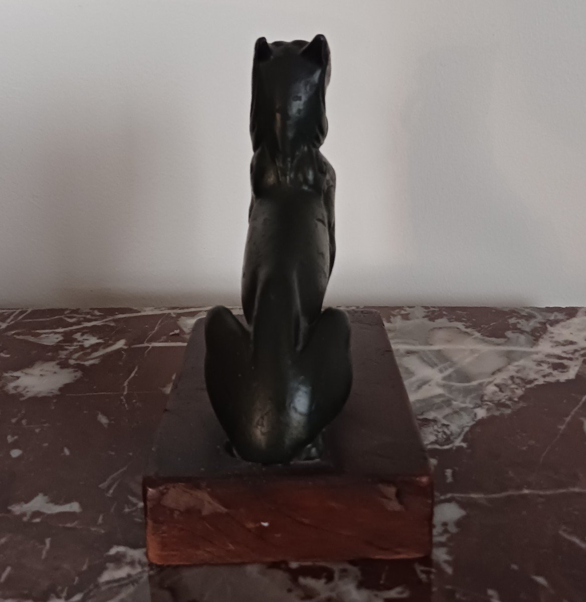 Very Large Bronze Feline From Antiquity - Souvenir De Fouilles - Curiosa-photo-4