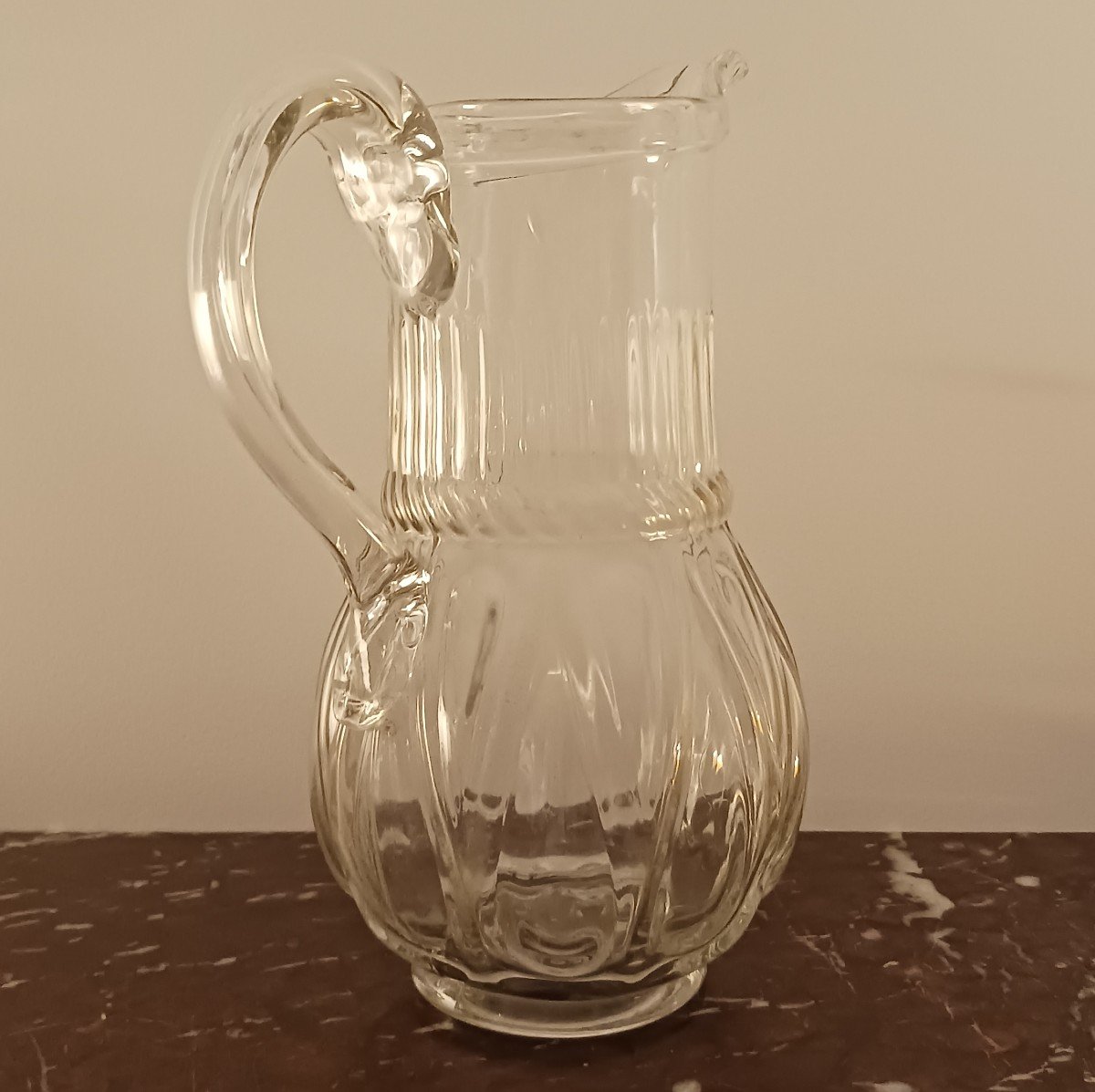 Normandy, Late 18th Century - Jug Or Cider Pitcher - Colourless Blown Glass  -photo-4