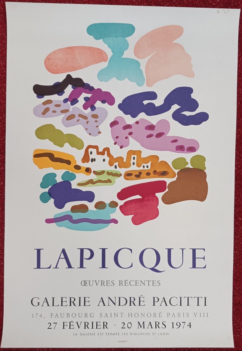 Charles Lapicque - Recent Works - 1974 Exhibition Poster - Mint Condition  