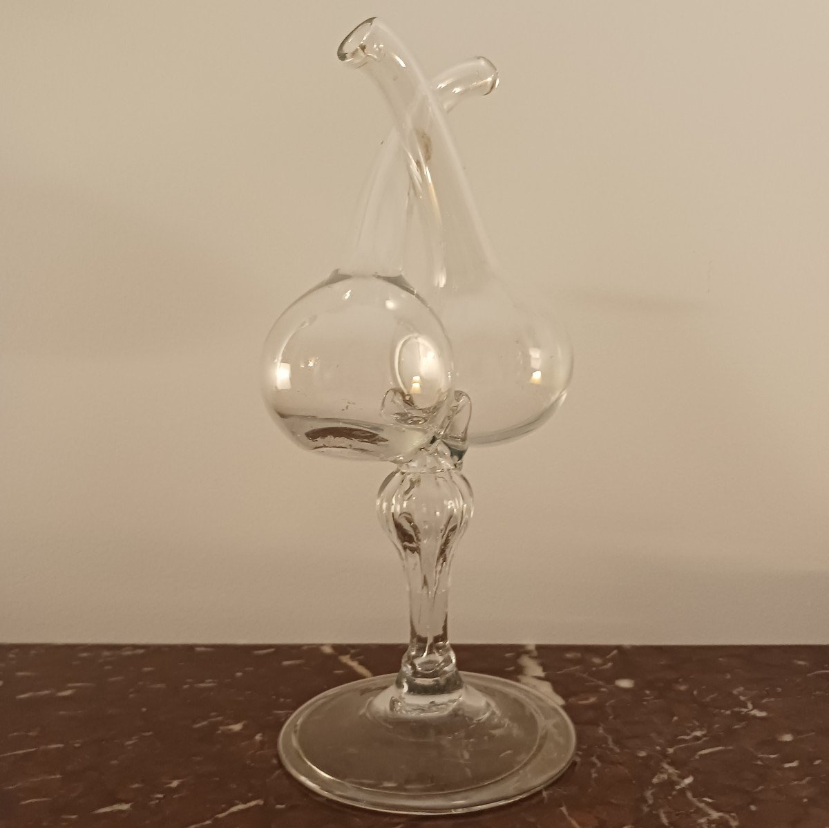 Late 18th Century - Blown Glass Guédoufle Or Oil And Vinegar Cruet-photo-2