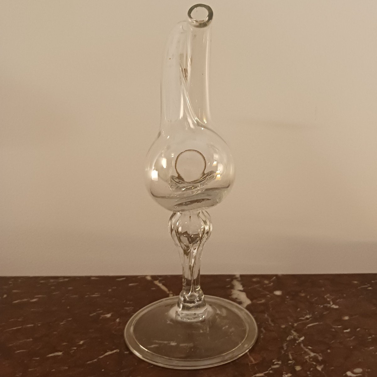 Fin du XVIIIe siècle - guédoufle ou huilier vinaigrier en verre soufflé-photo-3