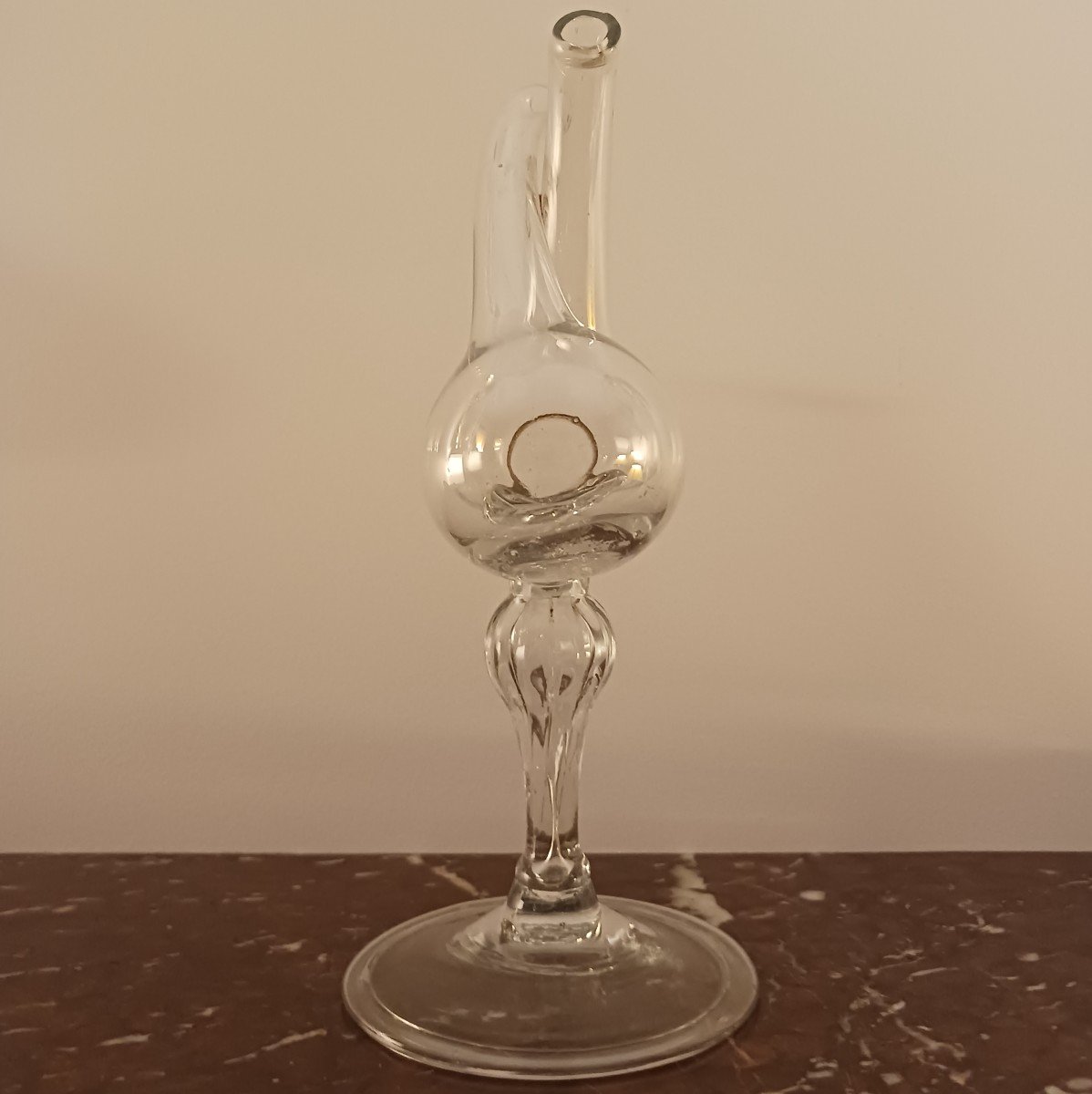 Fin du XVIIIe siècle - guédoufle ou huilier vinaigrier en verre soufflé-photo-4