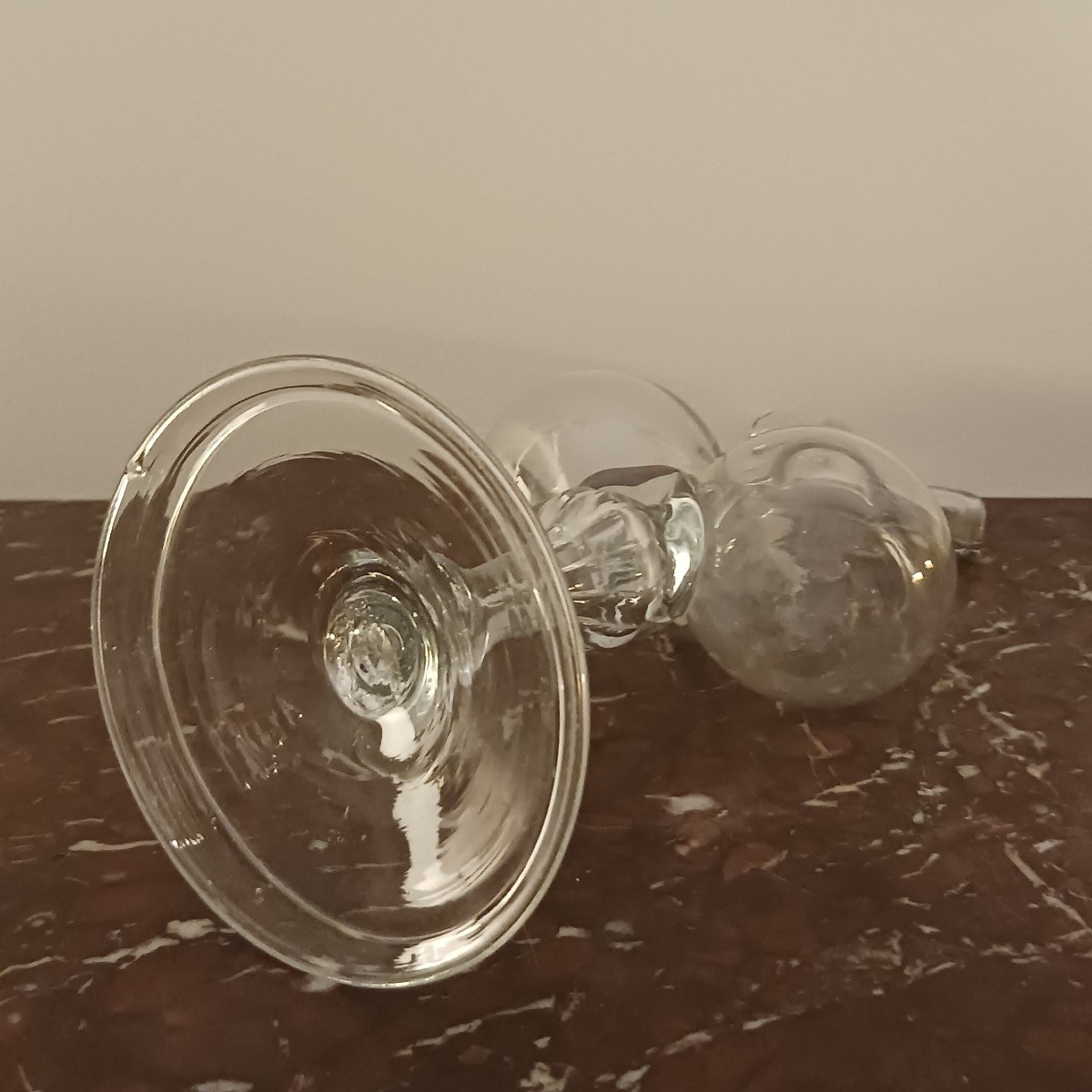 Late 18th Century - Blown Glass Guédoufle Or Oil And Vinegar Cruet-photo-3