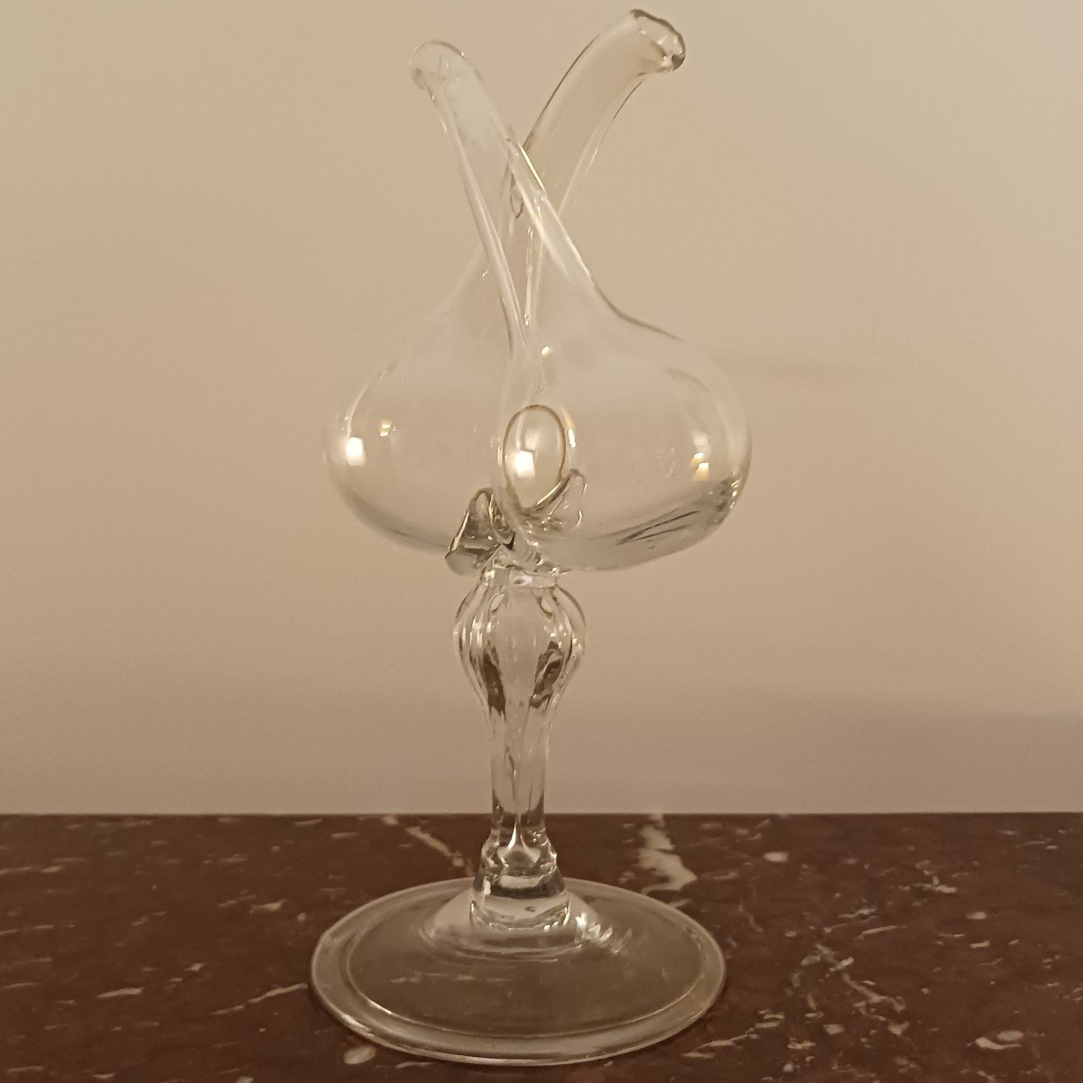 Fin du XVIIIe siècle - guédoufle ou huilier vinaigrier en verre soufflé