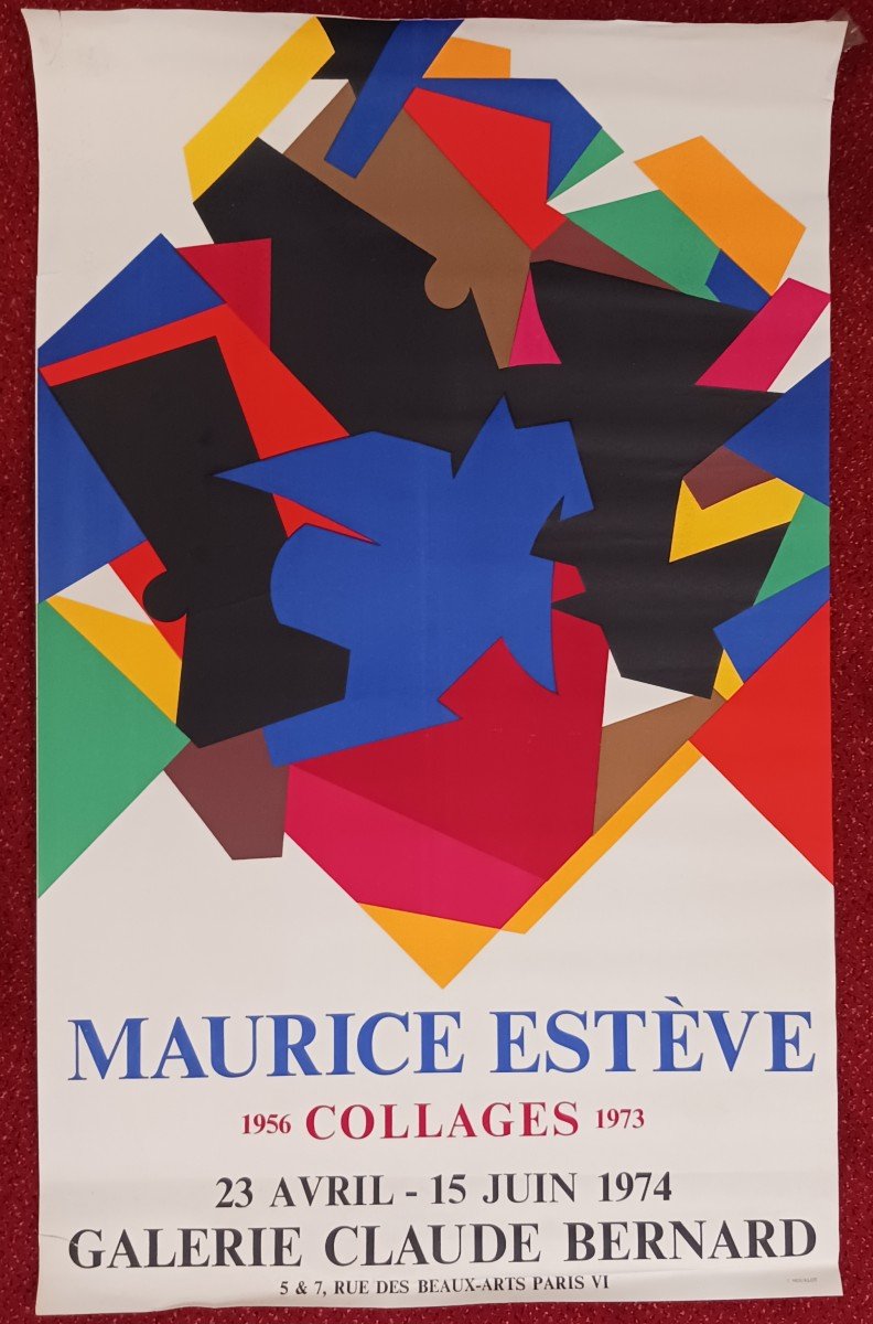 Maurice Estève, Collages - Galerie Claude Bernard -1974 - Mourlot