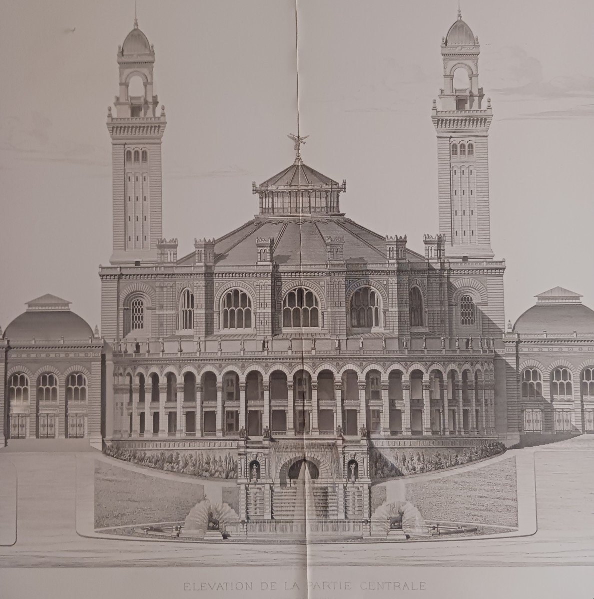 Palais Du Trocadéro - Very Large Elevation View Of The Central Section - Inset-photo-2