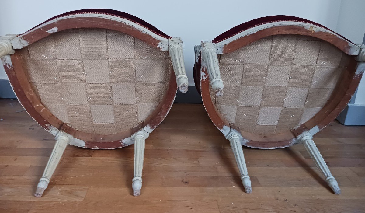 Claude Gorgu, maître en 1770 - paire de fauteuils en cabriolet - restaurés - velours jaspé - numéro d'inventaire-photo-8