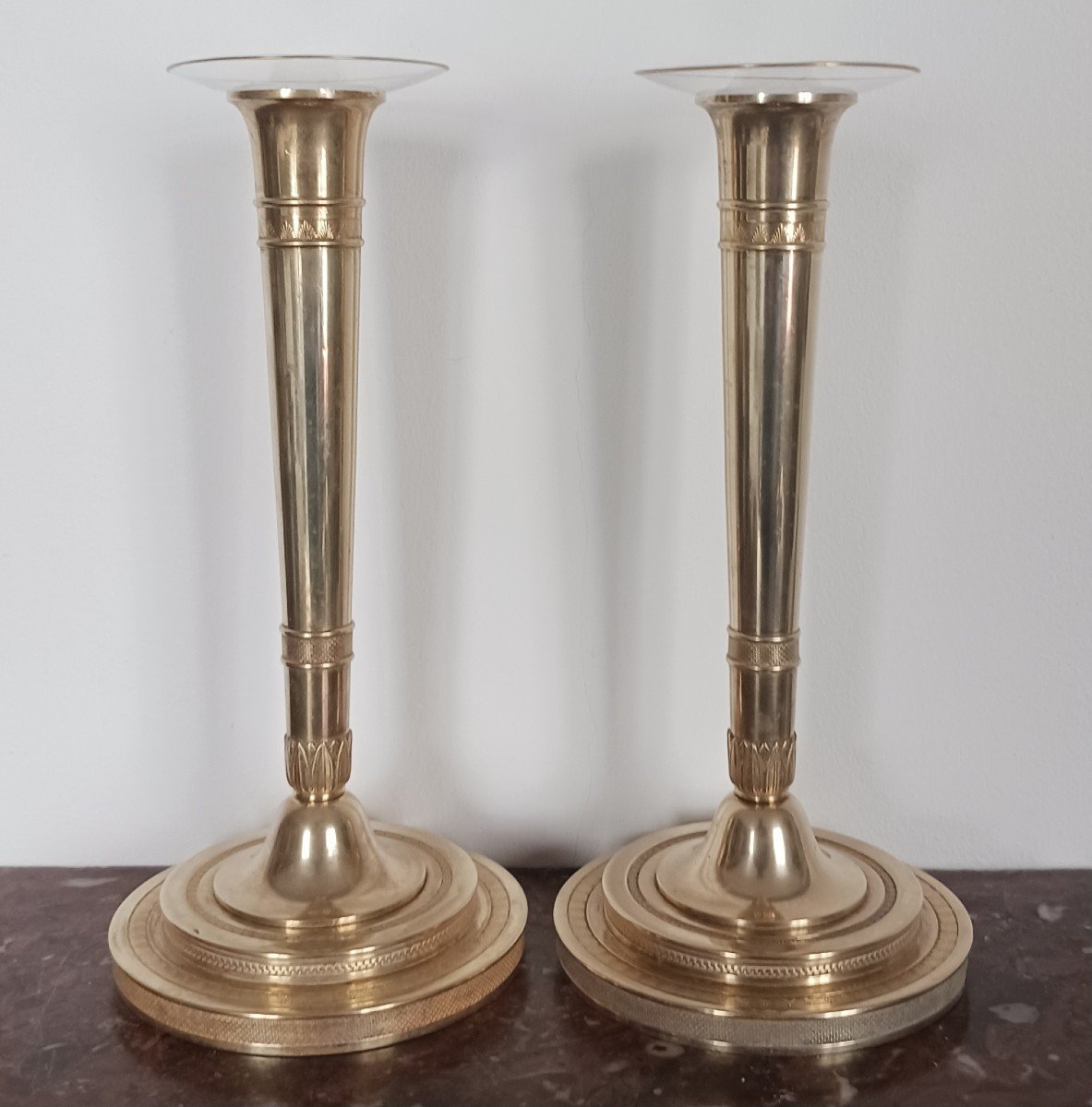 Paris, Consulat, Empire Period - Pair Of Bronze Candlesticks Or Torches - Imperial Model-photo-4