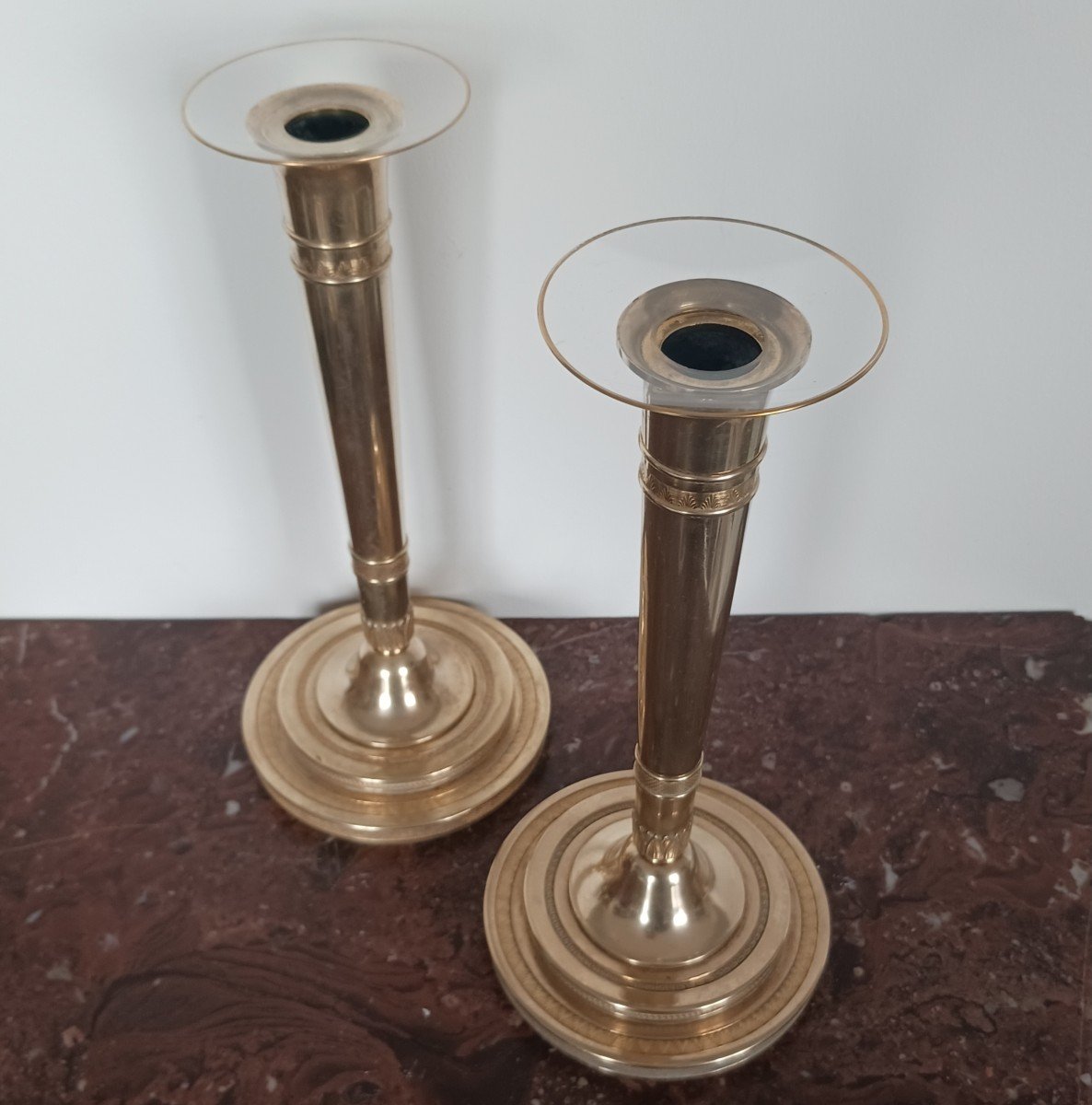 Paris, Consulat, Empire Period - Pair Of Bronze Candlesticks Or Torches - Imperial Model-photo-5