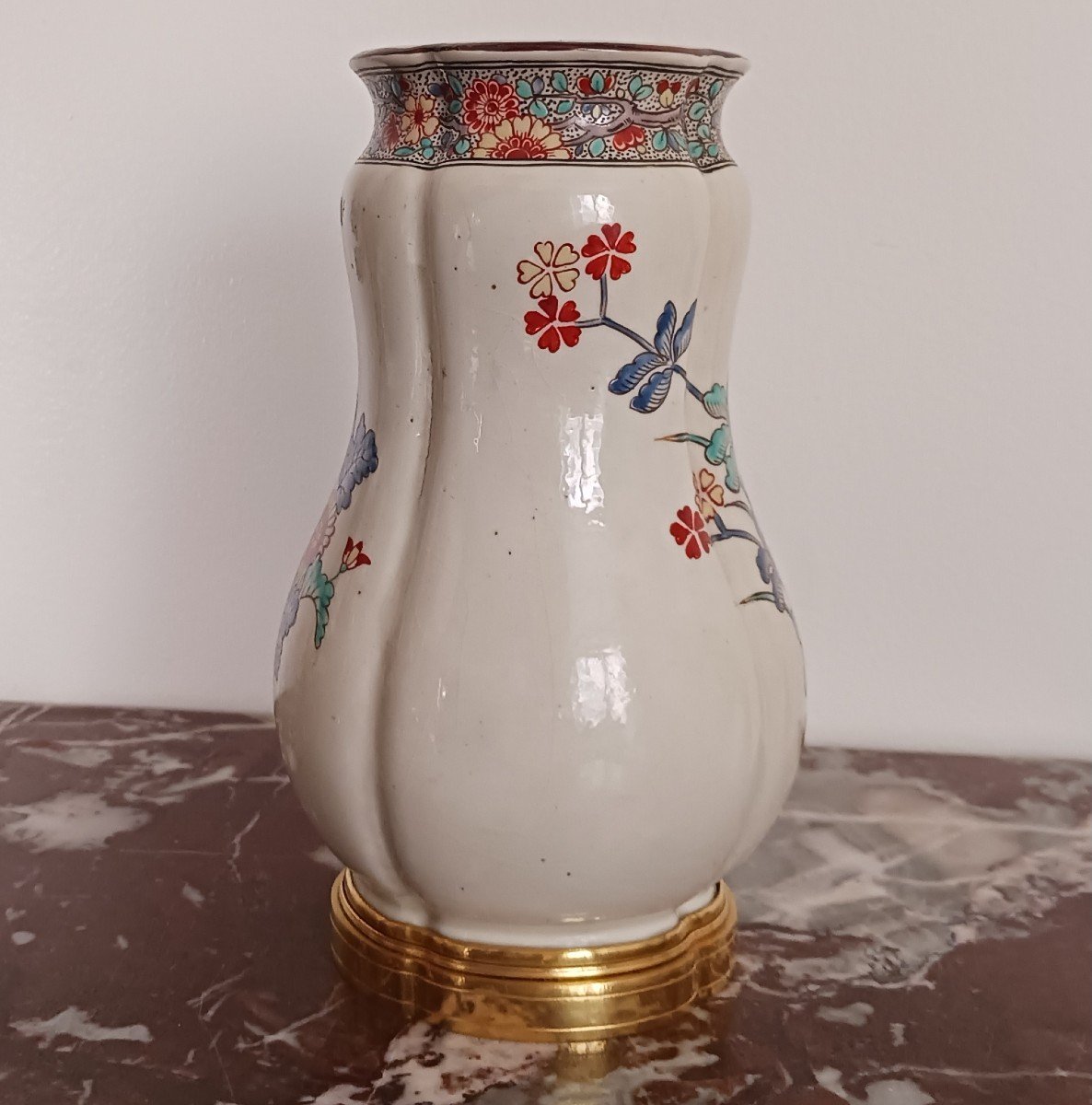 Manufacture Samson - Mounted Vase Imitating Chantilly - Louis XV Kakiemon Decoration - Earthenware-photo-2