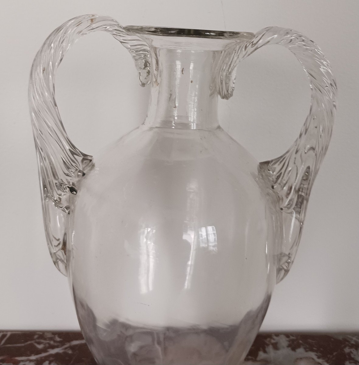 Fin du XVIIIe siècle - grand vase balustre néoclassique en verre soufflé - Louis XVI-photo-4