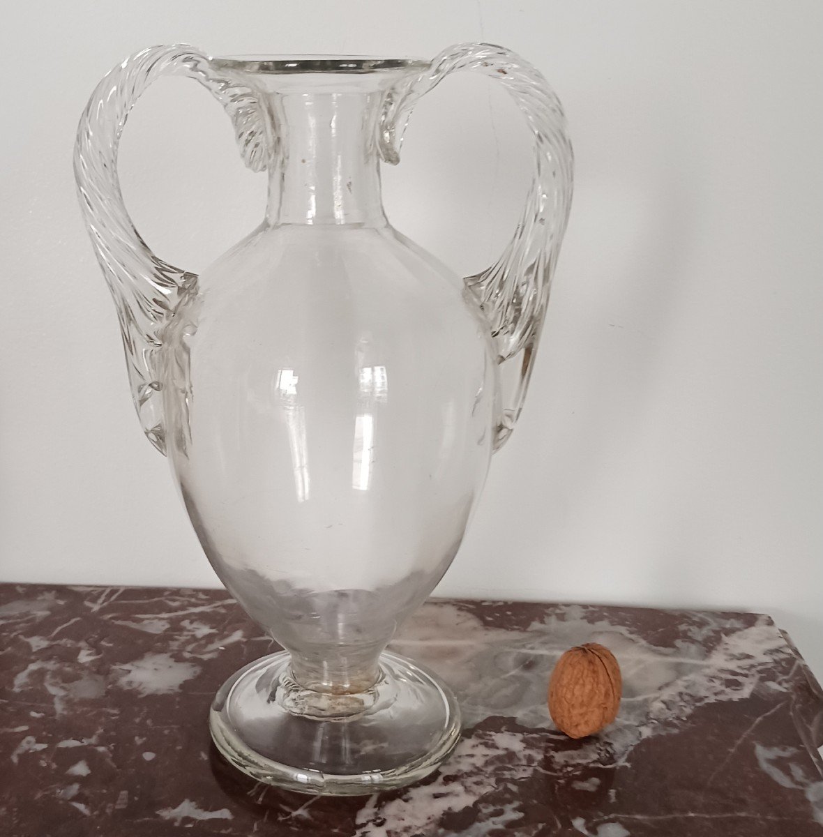 Fin du XVIIIe siècle - grand vase balustre néoclassique en verre soufflé - Louis XVI-photo-5